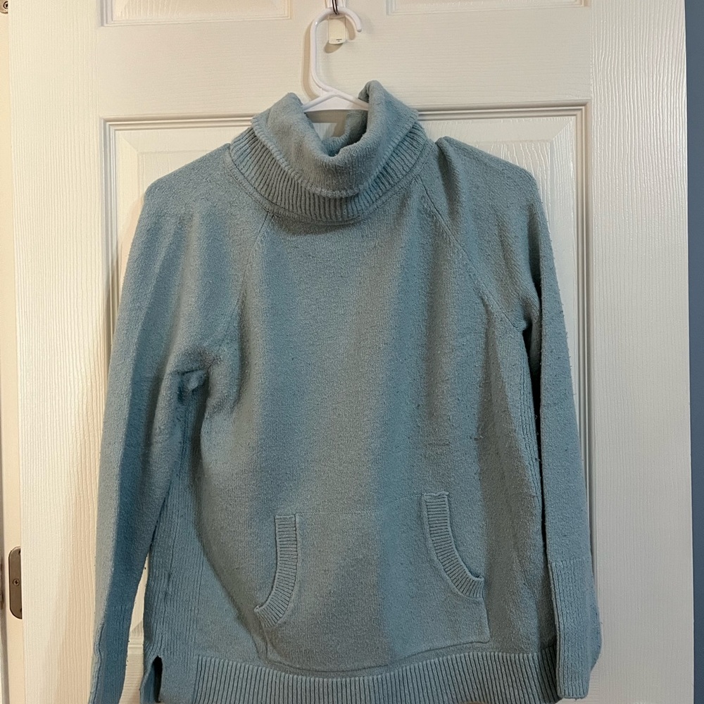 LOFT Pastel Blue Cowl Turtleneck Sweater
